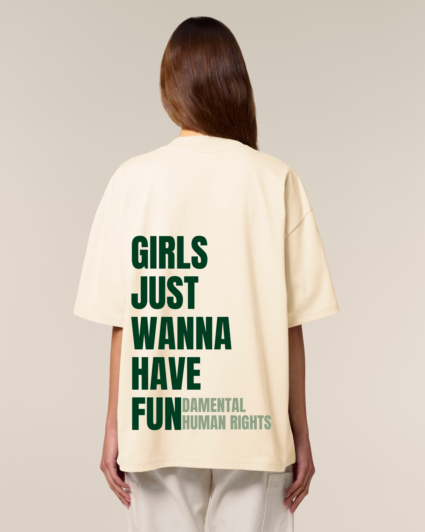 girls just wanna have fundamental rights - Oversized T-Shirt - Creme