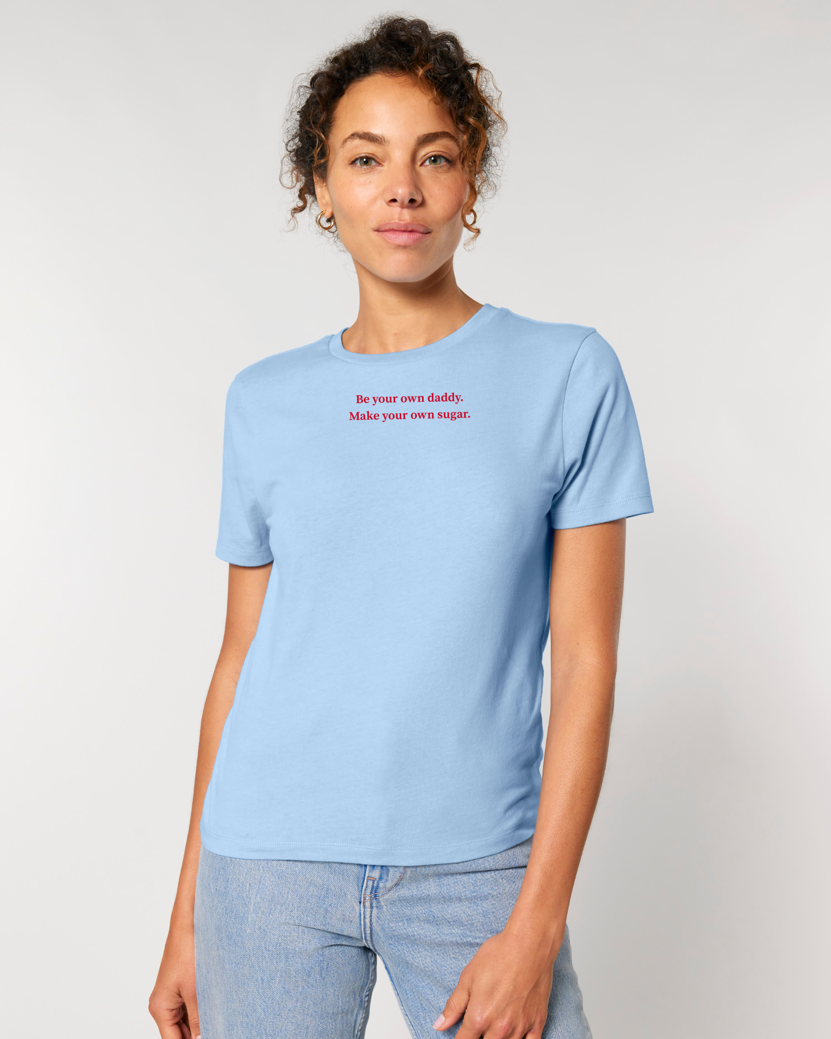 Be your own sugar daddy - T-Shirt - Eisblau  (Marine ist **175cm** groß und trägt Größe **XS**)