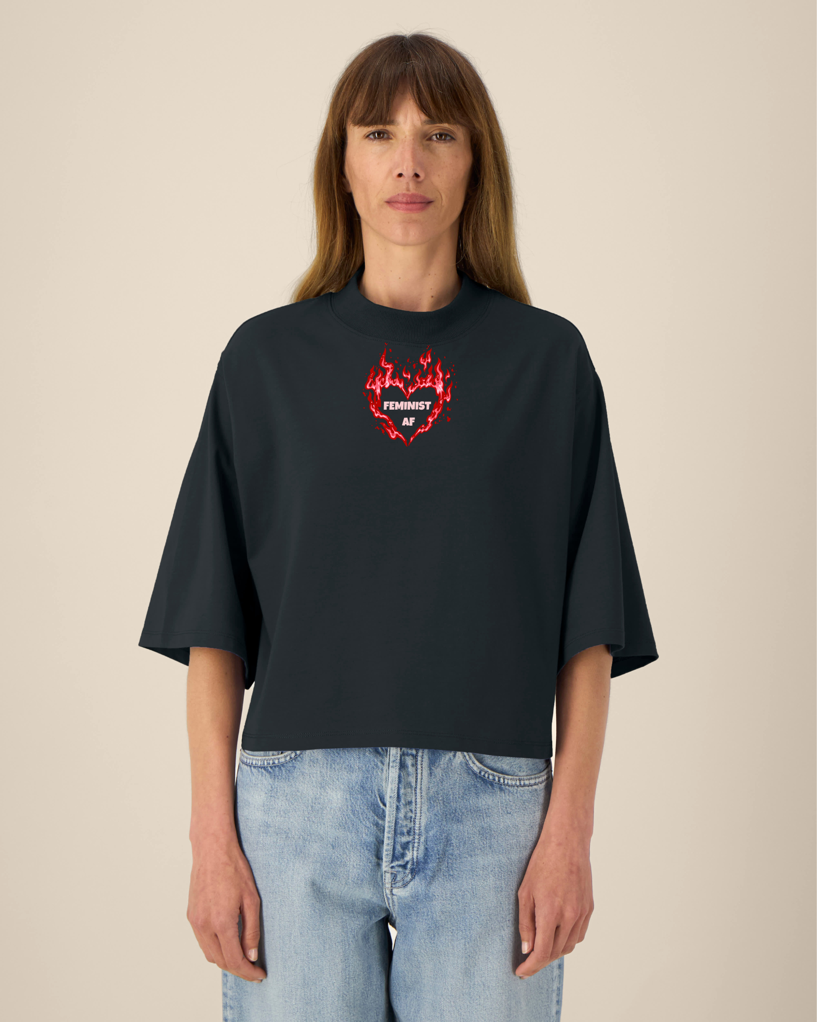 Feminist AF - T-Shirt - Schwarz