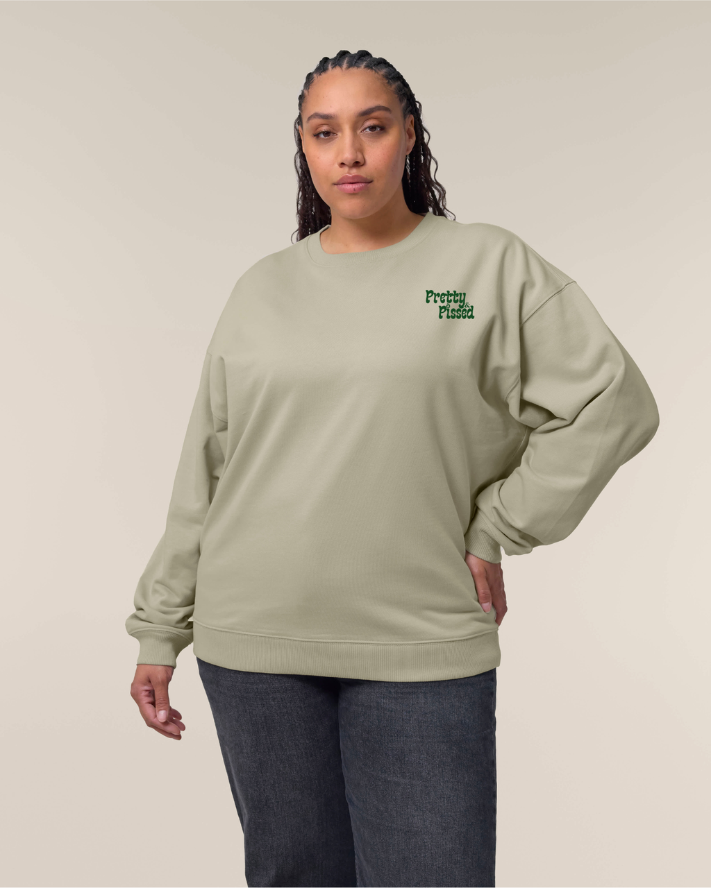 Perfect morning for smashing the patriarchy - Oversized Sweatshirt - Stone