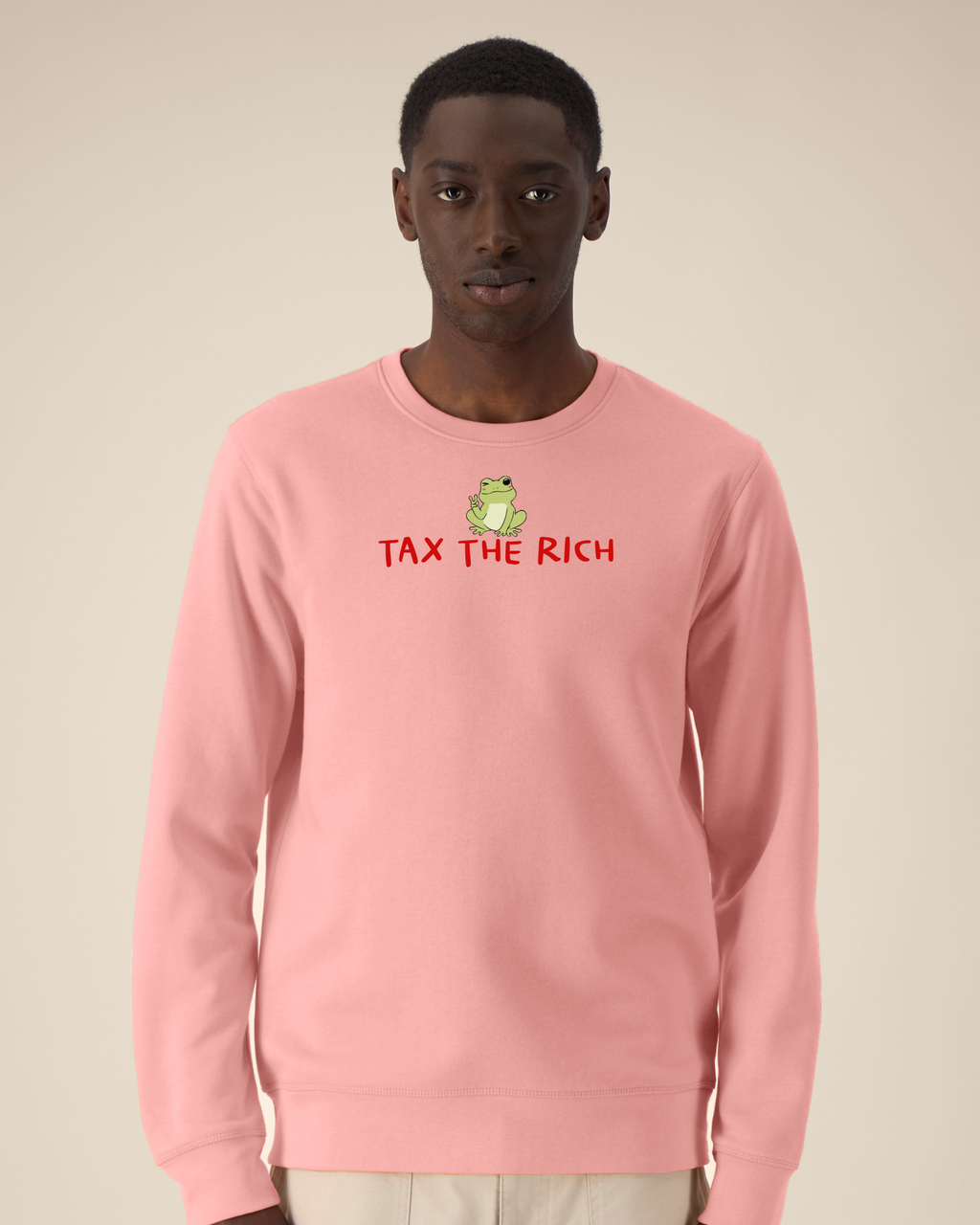 Sweatshirt Rosa  (Pape ist **189cm** groß und trägt Größe **L**)