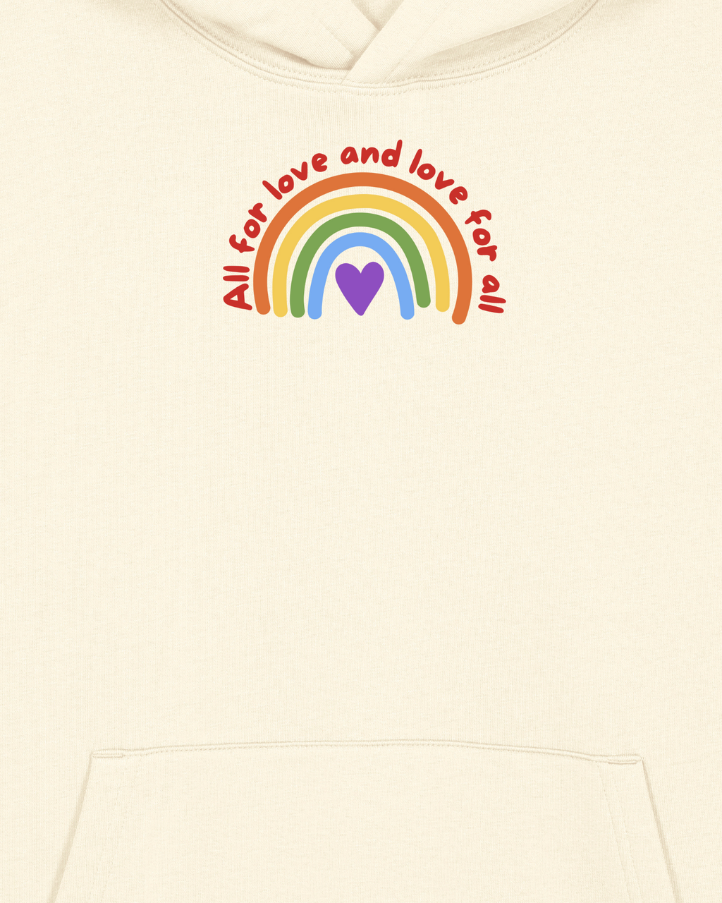 Pride wear Hoodie - Regenbogen - All for love and love for all - Creme 